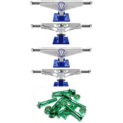 Warehouse Skateboards Venture Trucks V-Hollow OG Wings Polished/Blue Skateboard Trucks - 5.6