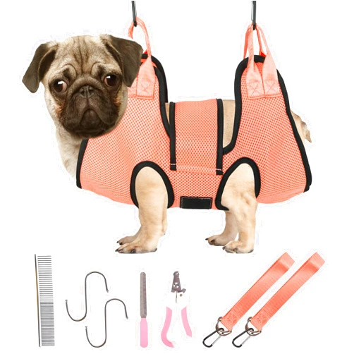PatiencET Dog Grooming Hammock, Pet Grooming Hammock for Cats & Dogs with Security Strap, Dog Sling for Nail Trimming with Nail Clippers/Trimmer, Nail File, Pet Comb(S)