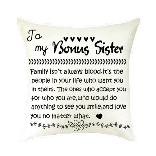 LuuWuu Sister in Law Gift Throw Pillow Cover Bonus Sister Gift Family Pillow Cover Cushion Case Best Friend Decorative for Home Living Room Friendship Pillowcase Birthday 18 x 18 Inches