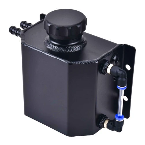 EVIL ENERGY Coolant Overflow Tank, Aluminum Radiator Tank, Reservoir Expansion Tank Universal 1L Black