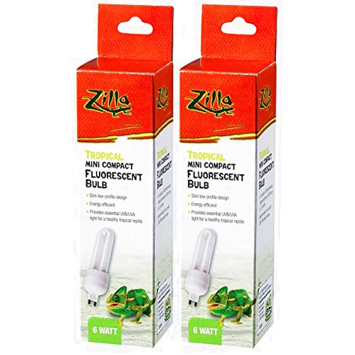 Zilla (2 Pack) Mini Compact Tropical Fluorescent Bulb, 6 Watt