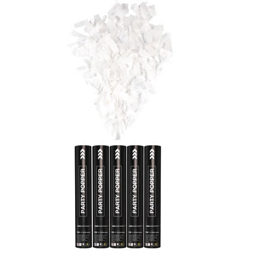 GAILROSO White Confetti Cannon 12 Inch, Wedding Confetti poppers Air Powered(5 Pack),Launches 20-25ft,Confetti Wands party poppers for,Engaged，Birthday,Celebrations and New Years Eve