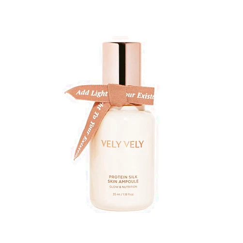 VELY VELY Protein Silk Skin Ampoule – Glowing Hydration Moisturising Hypo-Allergenic Supple Water Glow Skin Silkworm Cocoon Extract Amino Acid Complex Floral Scent (1.18 fl.oz. / 35ml)