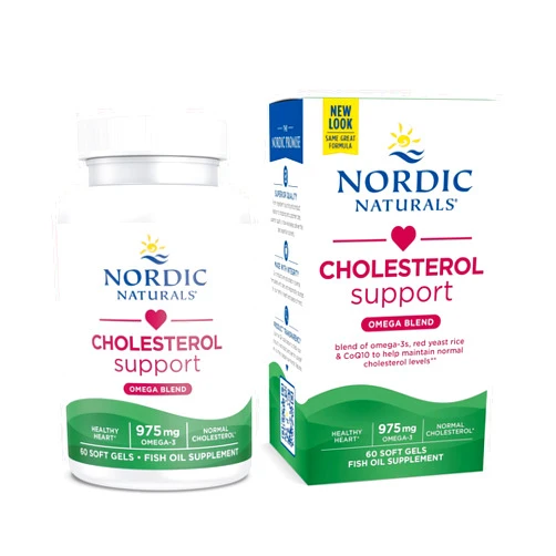 Nordic Naturals Cholesterol Omega LDL, Lemon - 60 Soft Gels - 975 Omega-3 + Red Yeast Rice & CoQ10 - Normal Cholesterol, Antioxidant Support - EPA & DHA - Non-GMO - 20 Servings