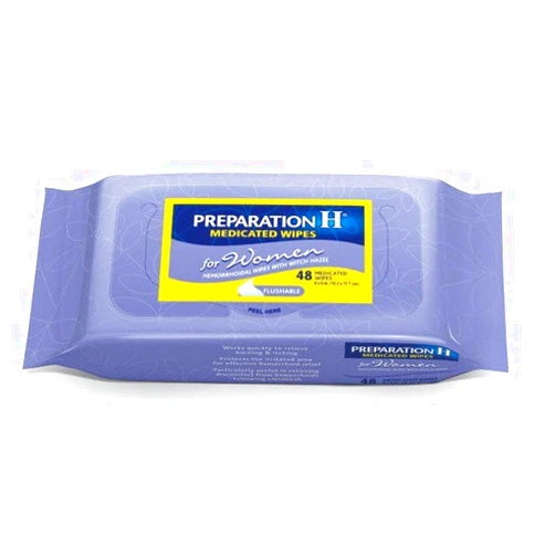 Preparation H Medicated Wipes for Women, 48 Count (2 Pack)