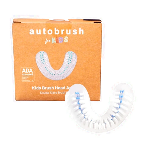 autobrush Double Sided Brush Head Replacement with Nylon Bristles, ADA Accepted, Kids (Ages 6-8, Pack of 1)