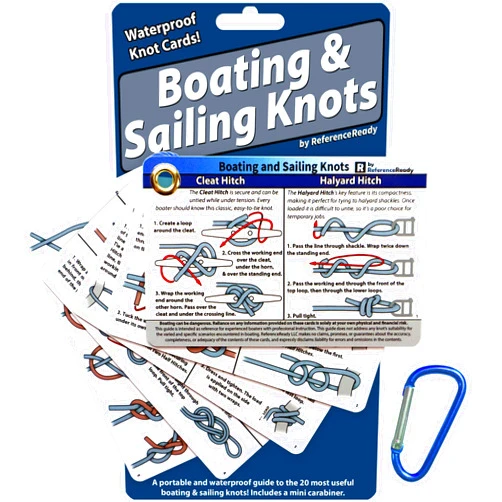 ReferenceReady Boating and Sailing Knot Cards - Waterproof Guide to 20 Nautical Knots