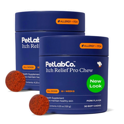 PetLab Co. Itch Relief Chew Pro – Itch Relief Chews for Dogs, Omega 3 Itch Supplement, Packed with Beneficial Fatty Acids for Healthy Skin, Seasonal Allergies Support - Packaging May Vary - Pack of 2