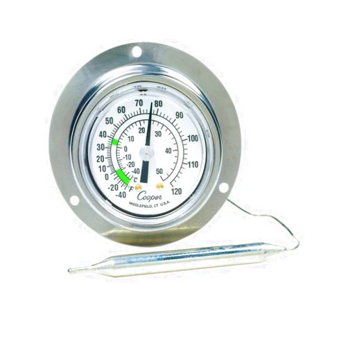 Cooper-Atkins Cooper - 1794106 Cooper-Atkins 6812-02-3 Vapor Tension Panel Thermometer with Back Flange, NSF Certified, -40/120°F Temperature Range