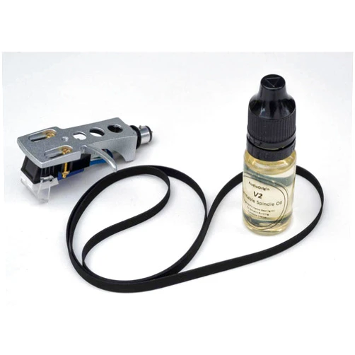 AudioOrigin Silver Finish Headshell, Cartridge, Stylus, Drive Belt, Lubricant Refurb Bundle for ROTEL RP-3300, RP-900, RP-1000, RP-2500, RP-1100Q, RP-1500, Turntable, Vinyl player, -27