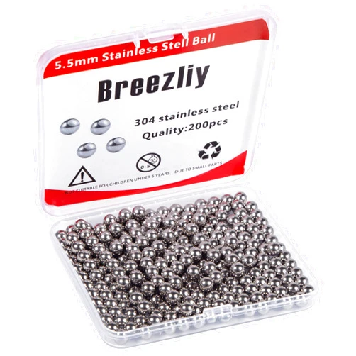 Breezliy 200 pcs Paint Mixing Balls Stainless Steel Mixing Agitator Balls for Mixing Model Paints，5.5mm/ 0.22”。