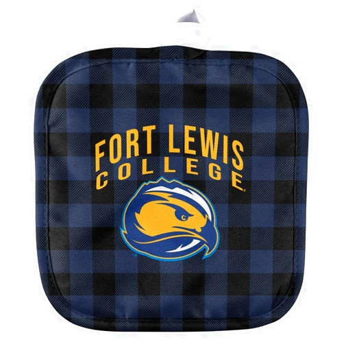 Campus Lab Fort Lewis College Buffalo Check Heat Resistant Pot Holder with Hanging Loop for Indoor/Outdoor Kitchen and BBQ Cooking and Baking