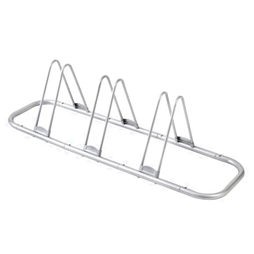 COMINGFIT 3 Bike Bicycle Floor Parking Adjustable Storage Stand, for Mountain MTB Road Bicycles Indoor Garage Storage, Silver