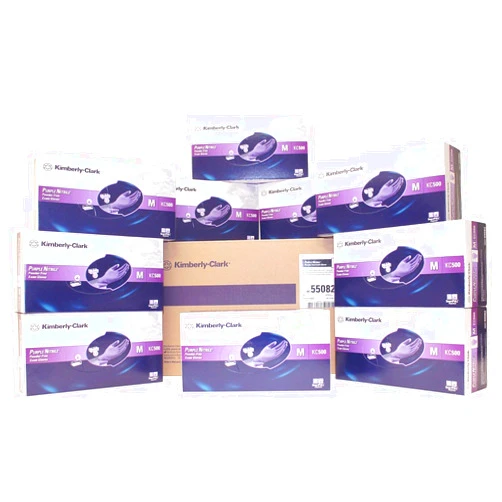 Kimberly-Clark HALYARD Health Purple Nitrile Exam Gloves SIZE: Medium, 100/BX (Case of 10 Boxes