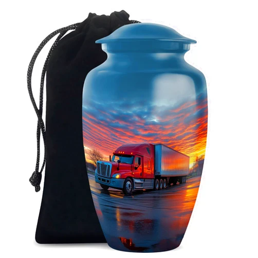 SUBSH Burial Urns for Humn Ashes Adult Male & Female - Funeral Urn for Human Ashes Adult Mom & Dad - Cremation Urn (TRUCK-14, Large)