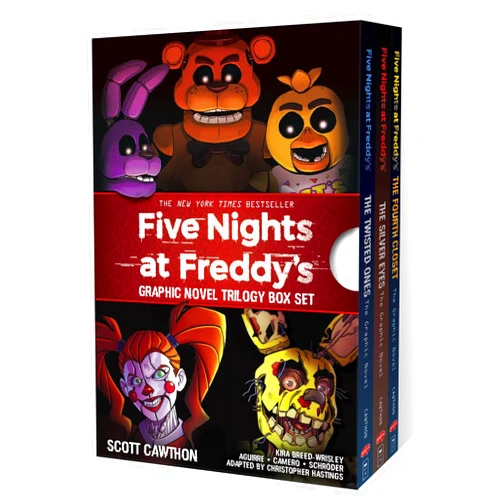 By Christopher Hastings (Adapter), Scott Cawthon (Author), Kira Breed-Wrisley (Author), Diana Camero (Illustrator), Claudia Aguirre (Illustrator), Claudia Schröder (Illustrator) & 2 more Five Nights at Freddy's Graphic Novel Trilogy Box Set (Five Nights at Freddy's Graphic Novels)