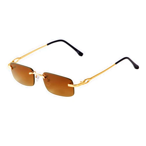 JUDOO Retro Rimless Rectangle Sunglasses for Men Women Trendy Frameless Tinted Lens Eyewear
