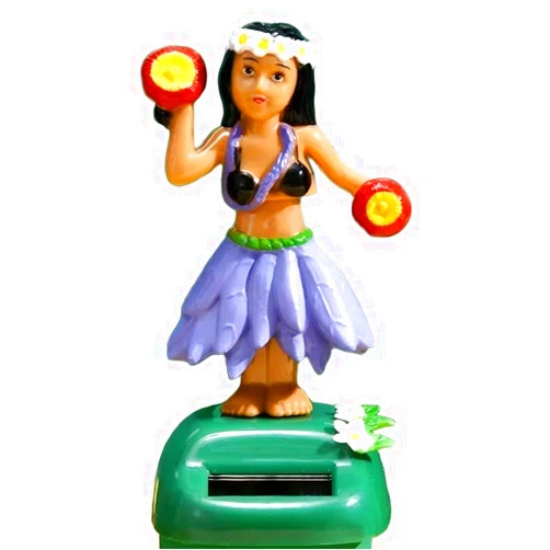 ZGLUZP Hawaiian Gir Swinging Solar Powered Hula Girl Dancing Figures Decoration, l Doll Car Dashboard Ornaments for Car Interior Home Party Decor Portable (Purple)