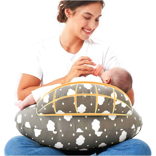 Momcozy Original Nursing Pillow for Breastfeeding-Innovative Safety Guard - Wider Feeding Pillows for More Support for Mom & Baby- Easier Nursing & Hand Free- Fit for All, Removable Cotton Cover