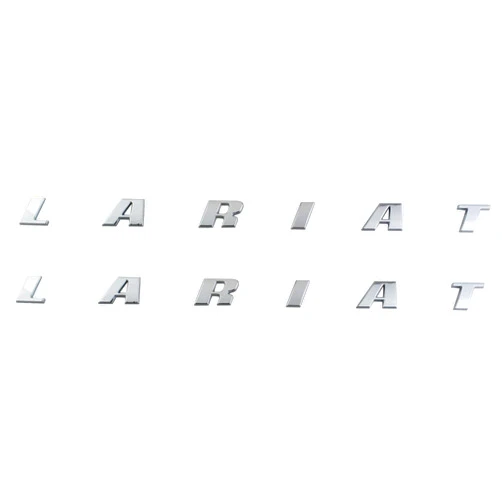 Generic 2Pc Lariat Side Fender Emblems Letter Lariat Badge Nameplate 3D Logo Fit for 150 250 350 Truck Pickup (Chrome)