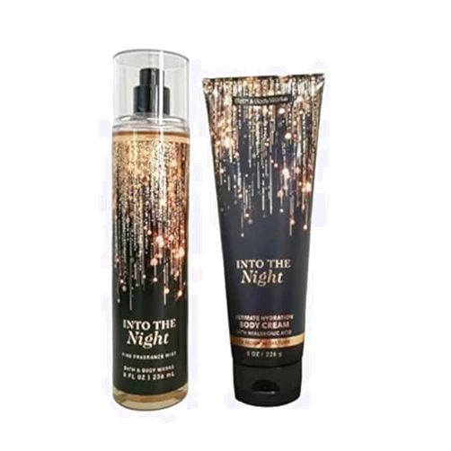 Bath & Body Works - Into the Night - Fine Fragrance Mist and Ultra Shea Body Cream - Full Size (Packaging Varies)