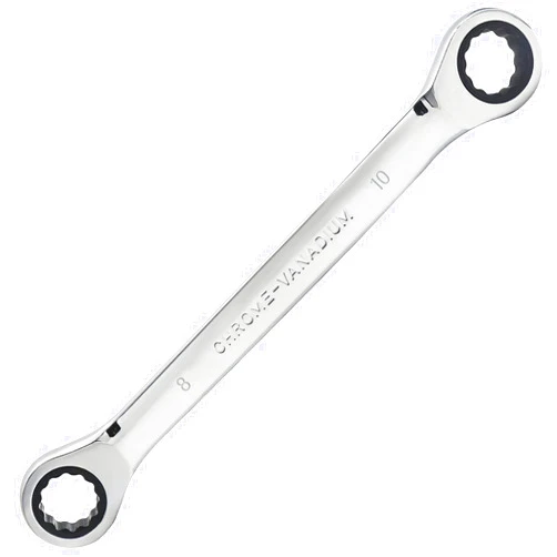 FOCMKEAS Double Box End Ratcheting Wrench 8mm x 10mm Metric 72 Teeth 12 Point Ratchet Gear Spanner Tools, Heat-Treated CR-V