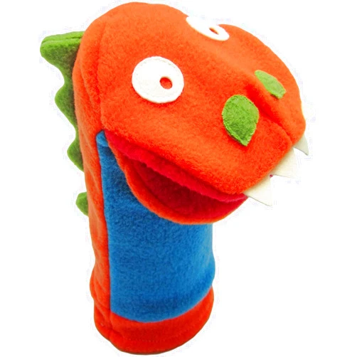 Cate and Levi Cate & Levi Hand Puppets - Made in Canada - Eco Friendly Polar Fleece - with Movable Mouth (Dinosaur)