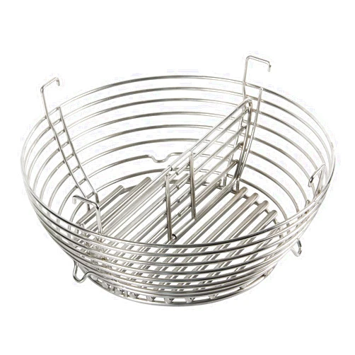 VANKEY Lump Charcoal Fire Basket with Removable Divider Charcoal Basket for Kamado Joe Classic Series, Large Big Size Green Egg High Quality Stainless Steel Grill Ash Baskets