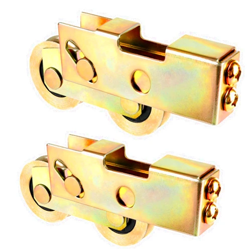 Huazu Sliding Patio Door Tandem Roller Assembly - 1-1/4 Inch Steel Ball Bearing, Replacement Rollers for Sliding Glass Doors, Screen Doors, Gates, and Windows (2 Pack)