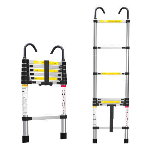 ZenAscend 6.6ft Telescoping Ladder, Lightweight Collapsible Ladder with Hook, Aluminum Extension Ladders for Home, Folding Telescoping Ladder for RV, Attic, Daily Use at Home, 330 lbs…