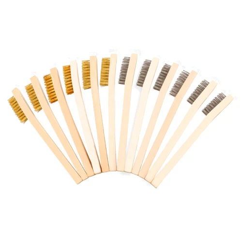 MAXMAN Wire Brush Set 12Pcs,Small Detailing Wire Scratch Brushes for Cleaning, Brass/Stainless Steel Bristles with 8