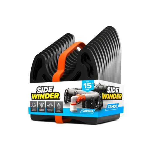 Camco Sidewinder 15-Ft RV Sewer Hose Support - Flexible Telescoping Design for Avoiding Obstacles & Deep Cradles Secure RV Sewer Hose - Out-of-the-Box Ready & Folds for RV Storage (43043)