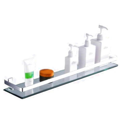 IOCCIOBB Bathroom Glass Shelf Rectangular Bathroom Shelves Wall Glass Shelf Aluminum Extra Thick Tempered Glass 1 Tier Basket Wall Mounted (Size : 35 * 12 * 5cm)