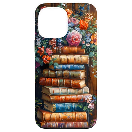 Books Coffee and Flowers Vintage Library Bibliomane Lovers Case for iPhone 13 Pro Max