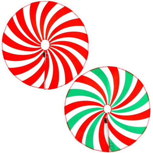 Viprest 2 Pcs Mini Christmas Tree Skirt 15 Inches Swirl Candy Tree Skirt Christmas Tree Mat Red and Green Tree Skirt for Christmas Holiday Decor Indoor Outdoor Decor