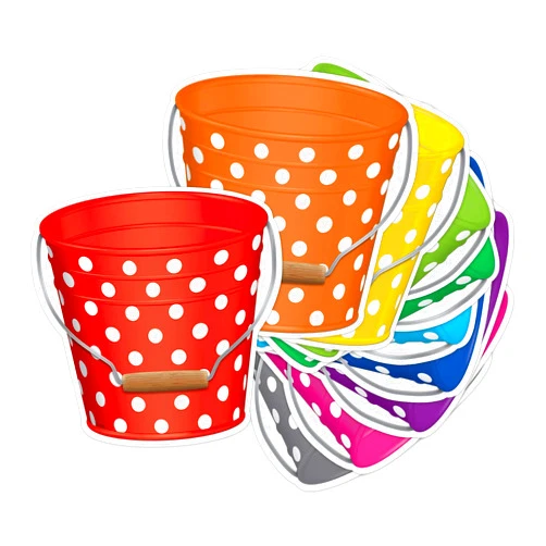 Teacher Created Resources Polka Dots Buckets Paper Accents (5631)