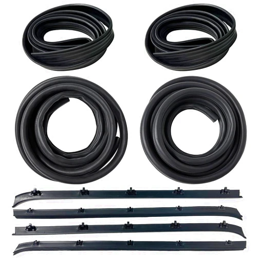 Fgo-togo Front Door Window Seal Weatherstrip Kit Molding Rubber Felt Seal Trim Compatible with GMC C1500 C2500 C3500 K1500 K2500 K3500 Blazer Suburban V1500 R1500 1973-1991 Chevy C10 C20 C30 K10 K20 K30 Truck