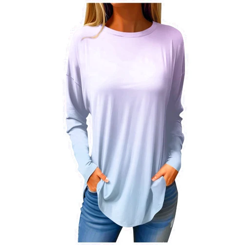 HUMMHUANJ Cute Tops for Women Ladies Tops and Blouses Long Sleeve Casual Shirts Crew Neck Fall Tie Dye Sweatshirts