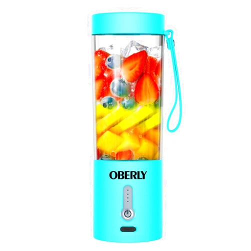 OBERLY Portable Blender for Shakes and Smoothies, OBERLY 18oz Cordless Personal Travel Small Blender for Protein with USB Rechargeable Battery, Stainless Steel Blades, Mini Travel Bottle, On the Go