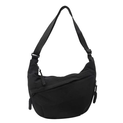 MadGrandeur Nylon Crossbody Bags for Women, Trendy Medium Crescent Bag, Lightweight Woman Over Shoulder Purse with Zipper