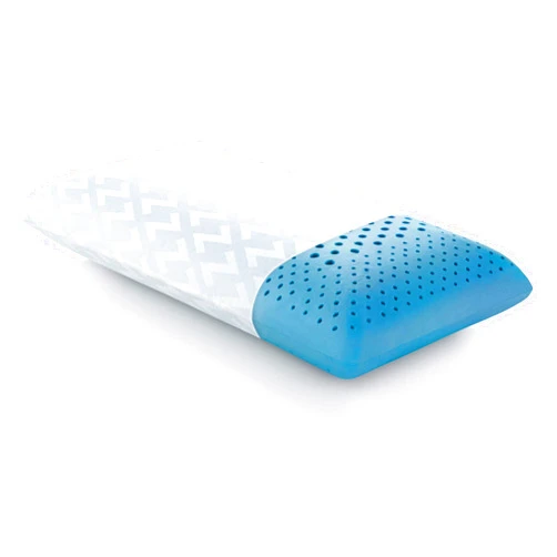 MALOUF Zoned Pillow Infused with Temperature Regulating Gel-New ACTIVEDOUGH Formula is Responsive, Supportive, and Plush-Mid Loft-Queen, Blue