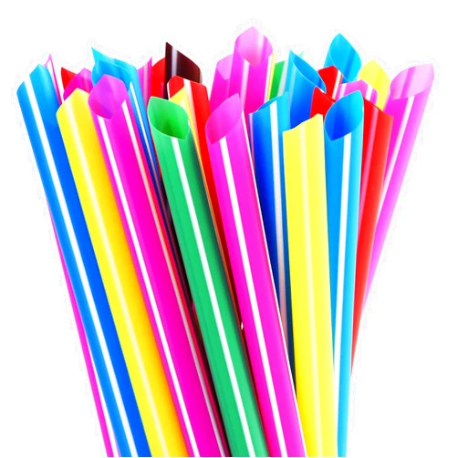 ALINK Extra Wide Rainbow Plastic Boba Tea Smoothie Straws, 1/2
