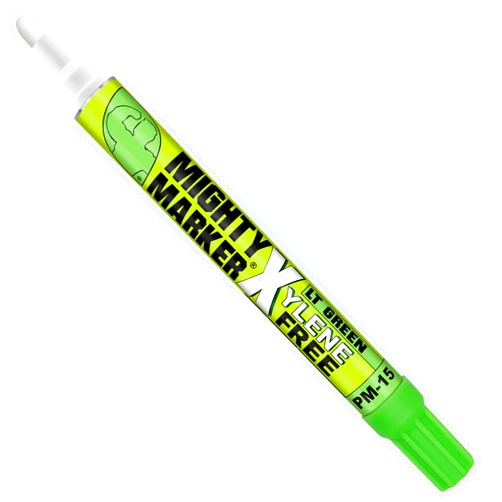Mighty Marker PM-15, Eco-Friendly Paint Marker, Alcohol-Based & Xylene-Free, Waterproof & Permanent, 10ml, 2.3mm Tip, 8 Bonus Tips, Made in USA, Light Green 8 Pack