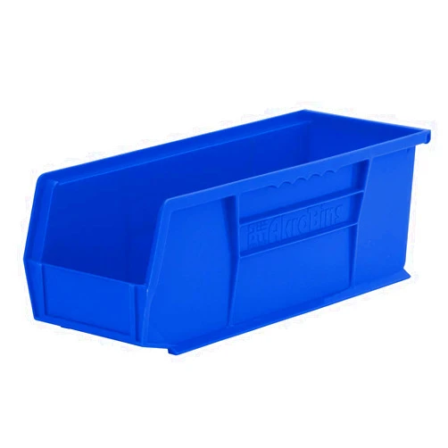 Akro-Mils 30234 AkroBins Plastic Hanging Stackable Storage Organizer Bin, 15-Inch x 5-Inch x 5-Inch, Blue, 12-Pack