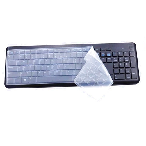 Yuomik Silicone Keyboard Cover Skin Compatible for Dell Wireless Keyboard KM3322W KM117， Dell KM3322W KM117 Wireless Keyboard Protector (Clear)