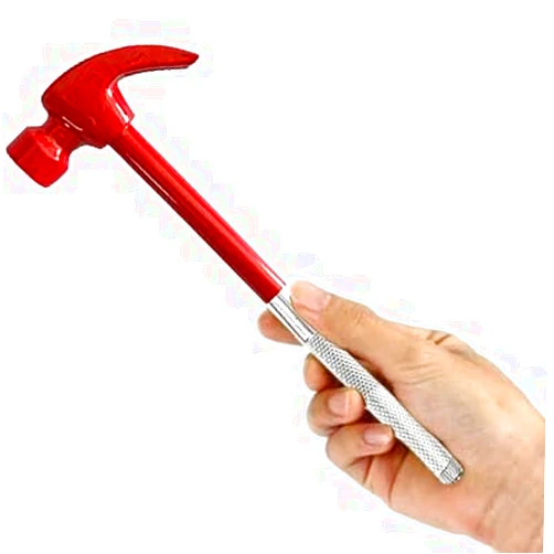 HomeClean Hammer Brass Hammer with Screwdriver, 6 in 1 Small Hammer, Multitool Camping Hammer Set with Slotted/Flat Head Phillips Screwdriver Hammers Hand Tools（RED）