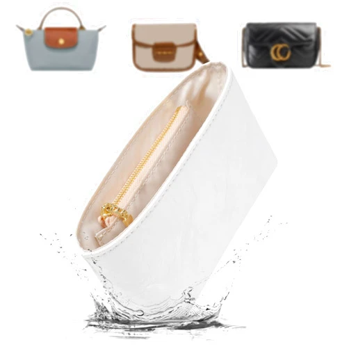 Doxo longchamp Mini Organizer Insert, Purse Insert Organizer for le pliage Mini and More, Lightweight Waterproof DupontPaper, Keeps Mini Handbags Shaped & Neat, 6 Compartments (White, Mini)