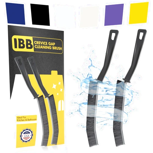 IBB 2Pcs Crevice Gap Cleaning Brush, Hard Bristle Brushes for Small Spaces Cleaning, Thin Bathroom Gap Cleaning Brush, Gap Brush Suitable for Kitchen Surfaces, Windows Groove, Tiles & Faucets