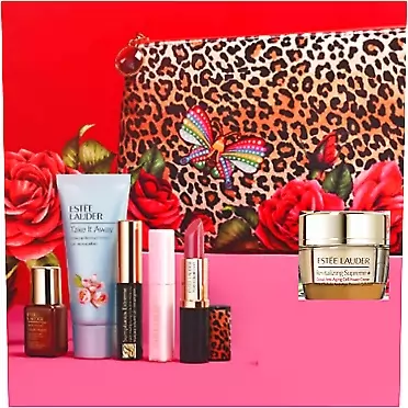 Estee Lauder 7pcs REVITALIZING SUPREME GLOBAL ANTI AGING Firm & Glow Gift Set Includes Advanced Night Repair Serum (Worth $154 Value)