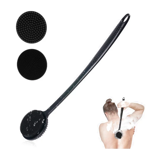VWMYQ Silicone Back Scrubber for Shower, New Update Bath Body Double Sided Brush with Long Handle for Shower Exfoliating and Massage Can Produce More Rich Foam for Men and Women